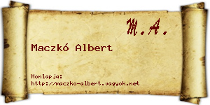 Maczkó Albert névjegykártya